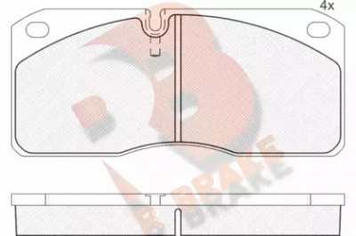 R BRAKE rb1078 -  Комплект тормозных колодок, дисковый тормоз